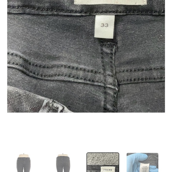 FRAME Women’s Jeans Black Size 33 Bootleg Cut And High waisted - Picture 3 of 5